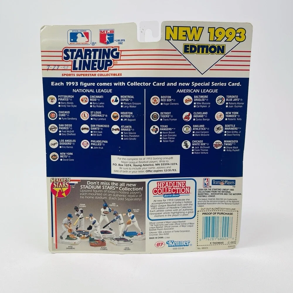 1993 Starting Lineup MLB Chicago White Sox Frank Thomas Display Figure